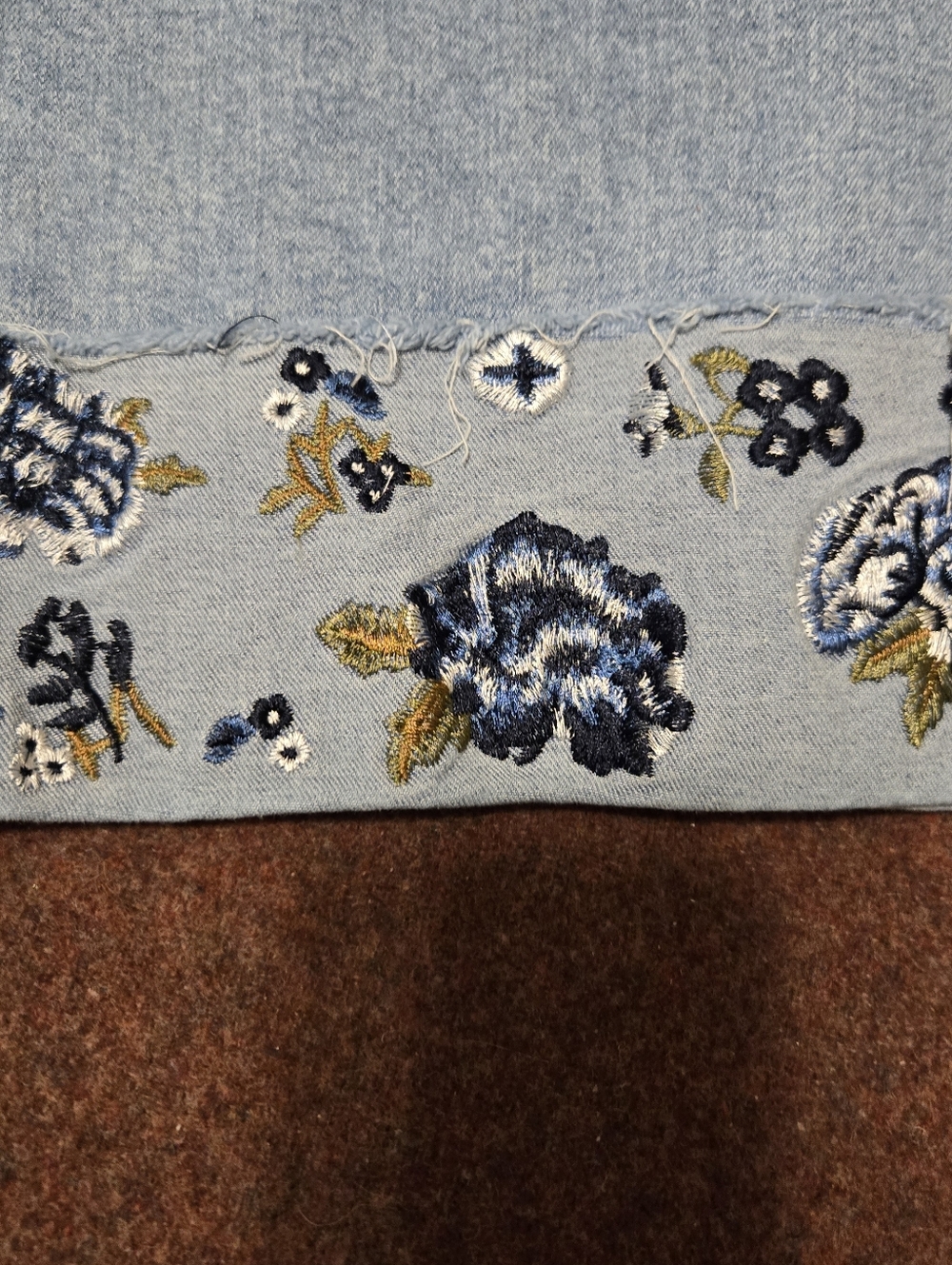 Flamingals Size XL Embroidered Denim Long Short - Picture 11 of 11